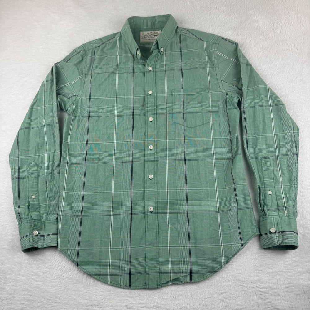 Narragansett‎ Traders Button Down Shirt Mens Medium Green Plaid 100% Cotton